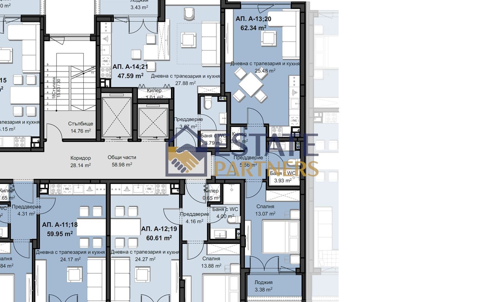 Двустаен апартамент в луксозния комплекс Star Residence – етап Fenyx