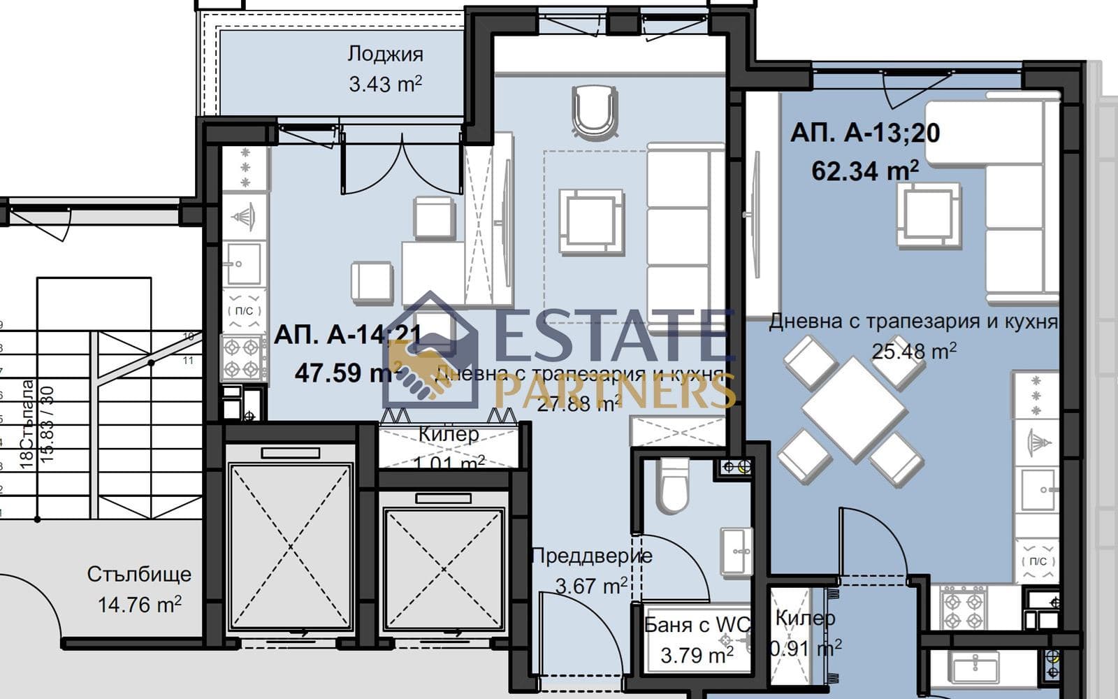 Едностаен апартамент в луксозния комплекс Star Residence – етап Fenyx